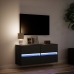 Mueble de TV de pared con luces LED negro 100x31x45 cm