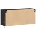 Mueble de TV de pared con luces LED negro 100x31x45 cm