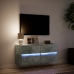 Mueble de TV de pared con luces LED gris hormigón 100x31x45 cm