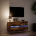 Mueble de TV de pared con luces LED roble ahumado 100x31x45 cm