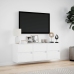 Mueble de TV de pared con luces LED blanco 130x31x45 cm