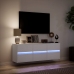 Mueble de TV de pared con luces LED blanco 130x31x45 cm