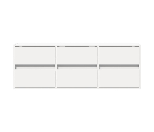 Mueble de TV de pared con luces LED blanco 130x31x45 cm