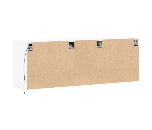 Mueble de TV de pared con luces LED blanco 130x31x45 cm