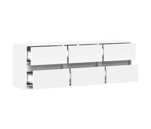 Mueble de TV de pared con luces LED blanco 130x31x45 cm