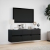 Mueble de TV de pared con luces LED negro 130x31x45 cm