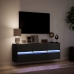 Mueble de TV de pared con luces LED negro 130x31x45 cm