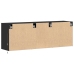 Mueble de TV de pared con luces LED negro 130x31x45 cm