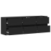 Mueble de TV de pared con luces LED negro 130x31x45 cm