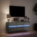 Mueble de TV de pared con luces LED gris Sonoma 130x31x45 cm