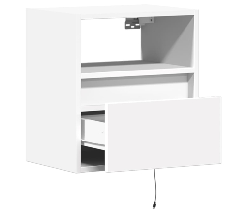 Mueble de TV de pared con luces LED blanco 41x31x45 cm