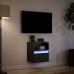 Mueble de TV de pared con luces LED negro 41x31x45 cm