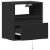 Mueble de TV de pared con luces LED negro 41x31x45 cm