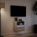 Mueble de TV de pared con luces LED roble Sonoma 41x31x45 cm