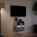 Mueble de TV de pared con luces LED gris hormigón 41x31x45 cm