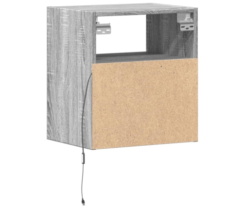 Mueble de TV de pared con luces LED gris Sonoma 41x31x45 cm