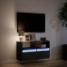 Mueble de TV de pared con luces LED negro 80x31x45 cm