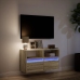 Mueble de TV de pared con luces LED roble Sonoma 80x31x45 cm