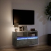 Mueble de TV de pared con luces LED gris hormigón 80x31x45 cm