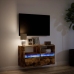 Mueble de TV de pared con luces LED roble ahumado 80x31x45 cm