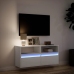 Mueble de TV de pared con luces LED blanco 100x31x45 cm