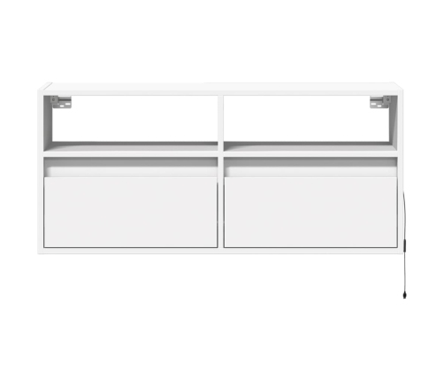 Mueble de TV de pared con luces LED blanco 100x31x45 cm