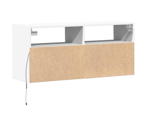 Mueble de TV de pared con luces LED blanco 100x31x45 cm