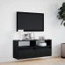 Mueble de TV de pared con luces LED negro 100x31x45 cm