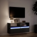 Mueble de TV de pared con luces LED negro 100x31x45 cm