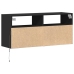 Mueble de TV de pared con luces LED negro 100x31x45 cm