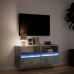 Mueble de TV de pared con luces LED gris hormigón 100x31x45 cm