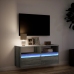 Mueble de TV de pared con luces LED gris Sonoma 100x31x45 cm