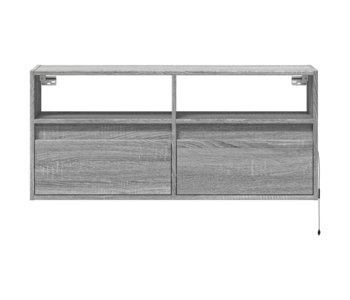 Mueble de TV de pared con luces LED gris Sonoma 100x31x45 cm