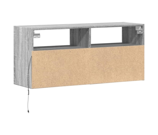 Mueble de TV de pared con luces LED gris Sonoma 100x31x45 cm