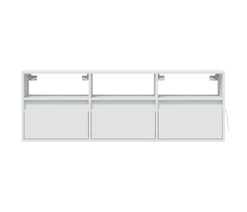 Mueble de TV de pared con luces LED blanco 130x31x45 cm