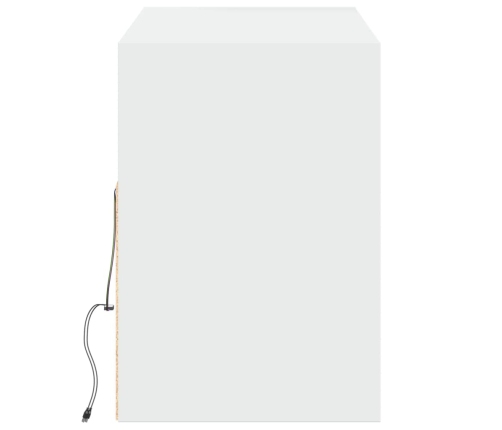 Mueble de TV de pared con luces LED blanco 130x31x45 cm