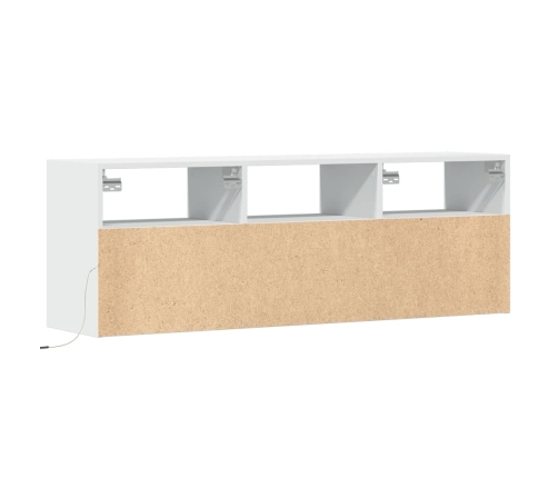 Mueble de TV de pared con luces LED blanco 130x31x45 cm