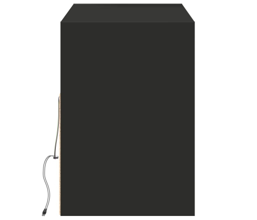 Mueble de TV de pared con luces LED negro 130x31x45 cm