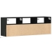 Mueble de TV de pared con luces LED negro 130x31x45 cm