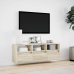 Mueble de TV de pared con luces LED roble Sonoma 130x31x45 cm