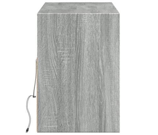 Mueble de TV de pared con luces LED gris Sonoma 130x31x45 cm