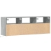 Mueble de TV de pared con luces LED gris Sonoma 130x31x45 cm