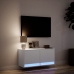 Mueble de TV de pared con luces LED blanco 80x31x35 cm