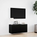 Mueble de TV de pared con luces LED negro 80x31x35 cm