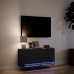 Mueble de TV de pared con luces LED negro 80x31x35 cm