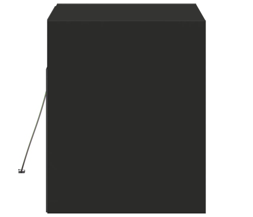 Mueble de TV de pared con luces LED negro 80x31x35 cm