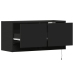 Mueble de TV de pared con luces LED negro 80x31x35 cm