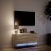 Mueble de TV de pared con luces LED roble Sonoma 80x31x35 cm