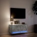 Mueble de TV de pared con luces LED gris hormigón 80x31x35 cm