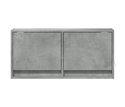 Mueble de TV de pared con luces LED gris hormigón 80x31x35 cm